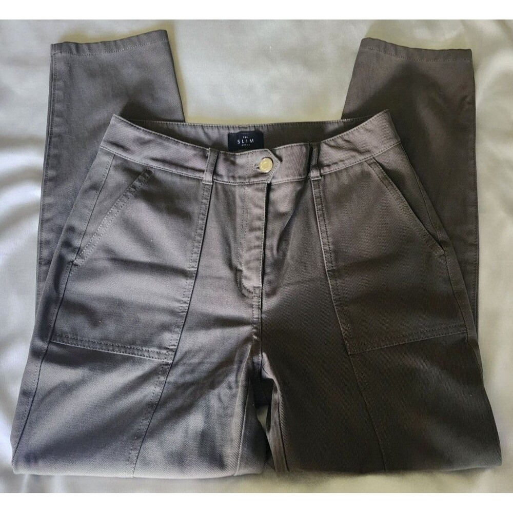 White House Black Market Women's Olive Army Green Slim Ankle Pants Size 6 Petite